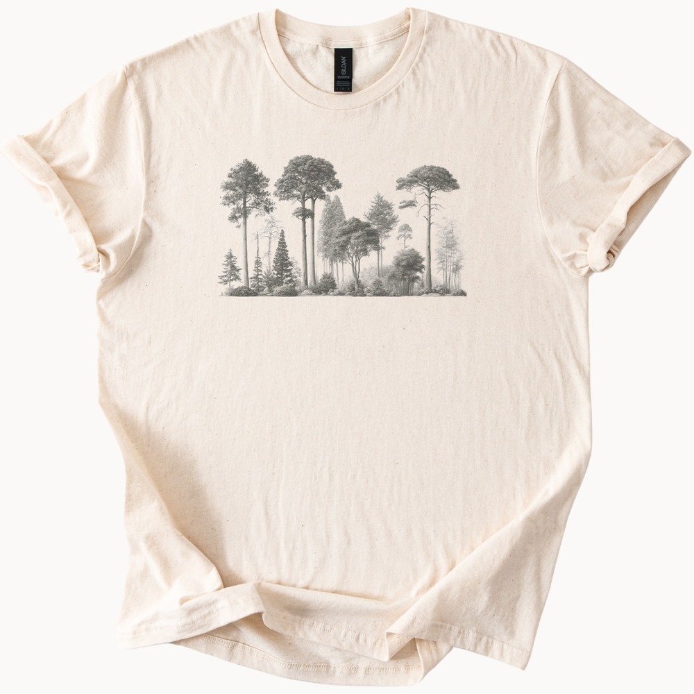 Forest of Many Trees Gathering in Morning Haze Tee